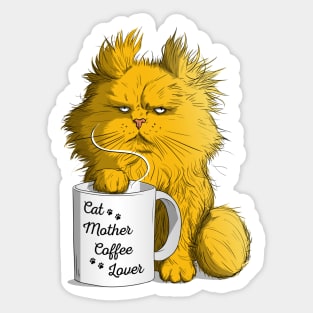 Cat mother Coffee lover Sticker